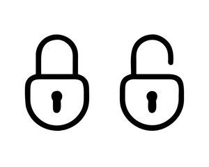 Lock icon set, lock symbol isolated on white background, padlock vector illustration