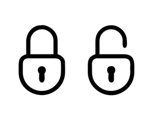 Lock icon set, lock symbol isolated on white background, padlock vector illustration
