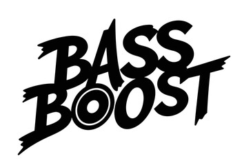 Bass Boost graphic design in bold black typography  