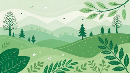 Obraz premium minimal green eco themed abstract wallpaper