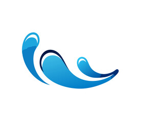 water waves design elements vector logo template