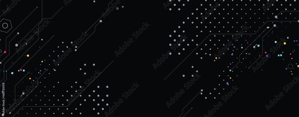 Poster abstract circuit technology concept background with particles