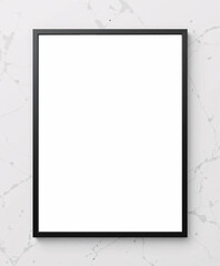 mock-up white poster with black frame, on loft background