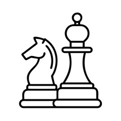 Chess knight and bishop pieces vector illustration for strategy board game design and concepts