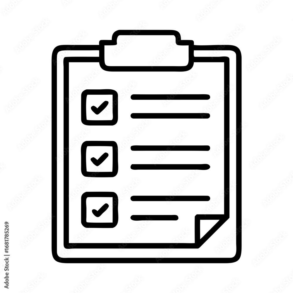 Poster checklist clipboard icon vector illustration for task management and project planning design