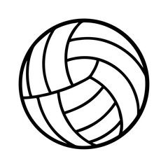Volleyball ball outline vector illustration for sports equipment and game design element icon