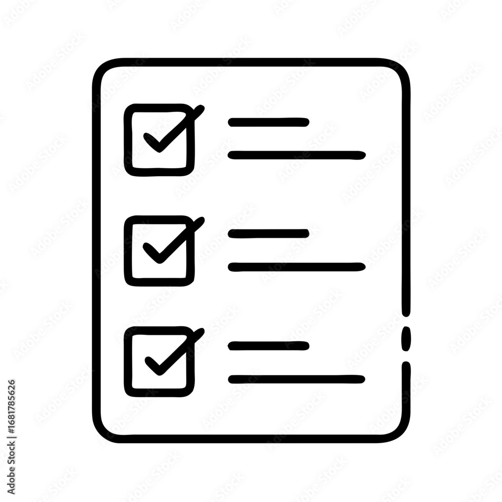 Poster checklist icon vector illustration for task management and project planning and productivity