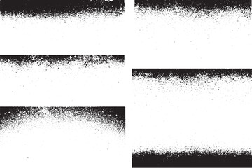 Fototapeta premium Set of Black Grunge and Halftone Borders