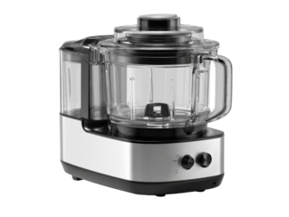 Modern food processor with clear bowl