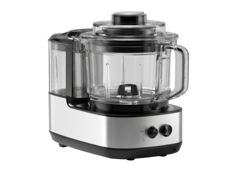 Modern food processor with clear bowl