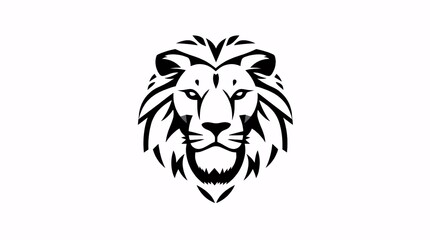 line art lion face