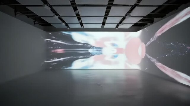 Immersive Installation Abstract Forms Project onto Walls