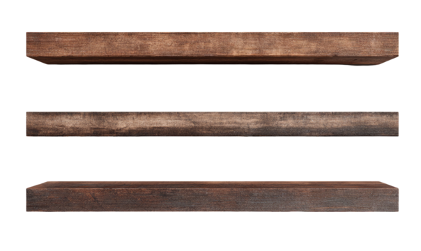 Three horizontal, rustic wooden planks