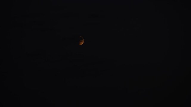 The golden moon moves across the sky, the phases of the moon