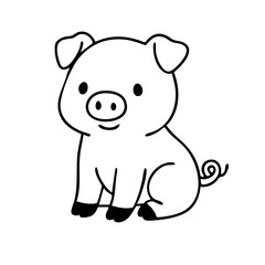 Obraz premium Pig coloring page