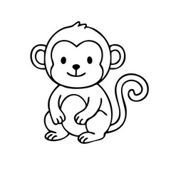 Fototapeta premium Monkey coloring page