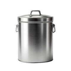 Stainless Steel Trash Can isolated on transparent background