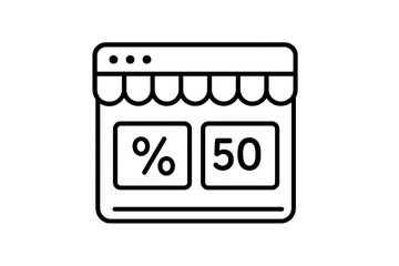 Obraz premium Online Shop Window With Discount Banners Cyber Monday PNG Transparent