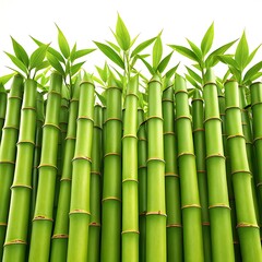 Fototapeta premium Healthy vibrant green lucky bamboo stalks growing together abundantly