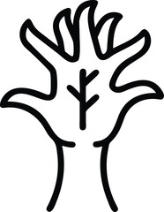 Abstract human hand icon forming a tree,