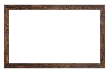 Horizontal blank vintage gilded frame with mat on a white background, old gold frame mockup