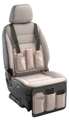 Fototapeta premium Gray car seat with beige storage compartments