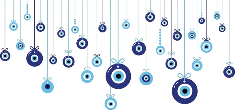 Hanging evil eye charms nazar amulets protection good luck symbols