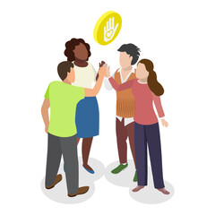 Naklejka premium 3D Isometric Flat Vector Illustration of Community Service, Health Care Support. Item 3