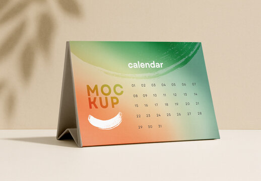 Triangular Tent Desk Calendar Paper Stand Branding Mockup