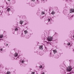 Seamless decorative floral pattern on pink.