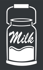 Word Milk stylized as a stylish logo - Vector illustration