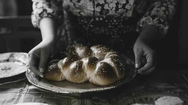 Woman with bread