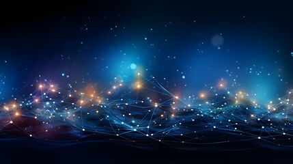 Obraz premium Neon Light Abstract Background. Futuristic Glowing Lines, Bokeh, Sparkle Effects, Digital Art Wallpaper