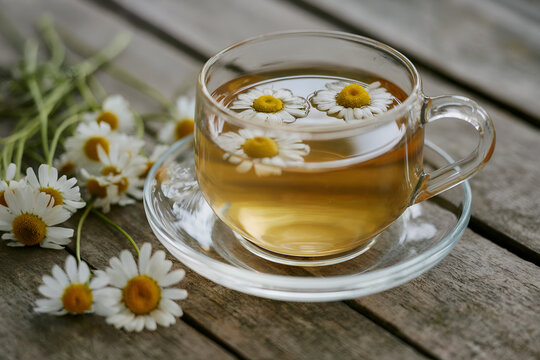 cup of tea with flowers