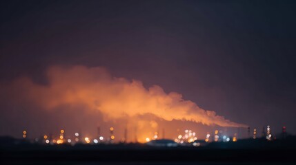 Blurry image of a city skyline