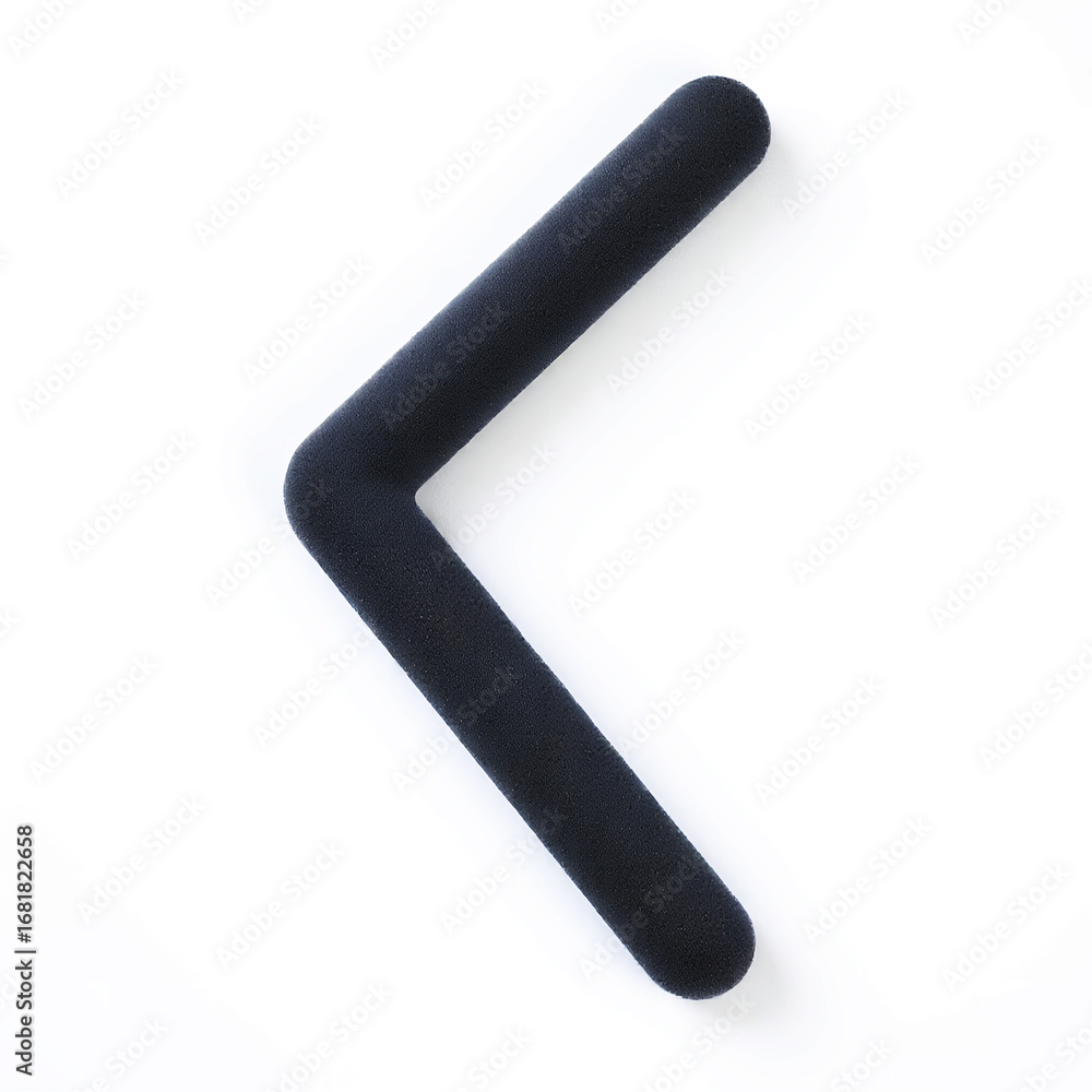 Aufkleber a simple image showing a black angular object on a plain white background surface view