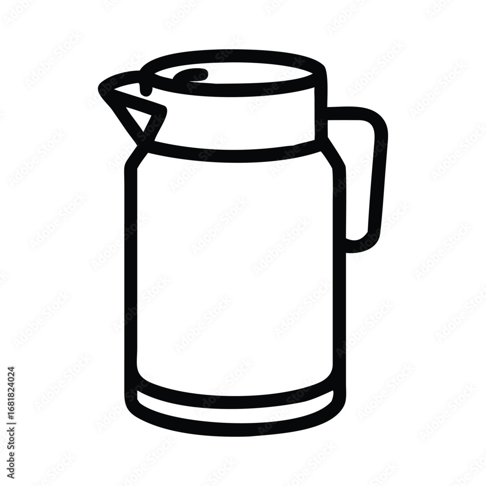Poster glass jars and bottles with milk, a simple set of vector illustrations of containers