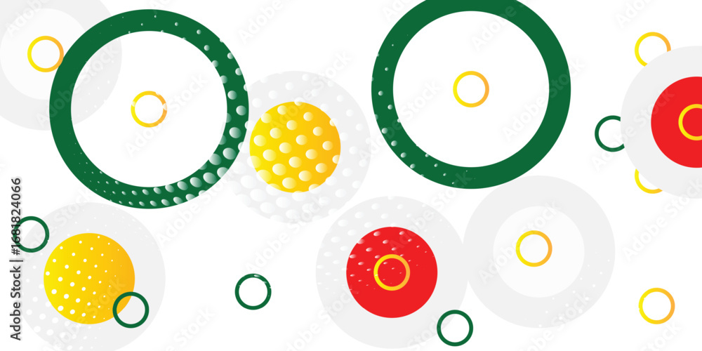 Poster abstract green and yellow red circle banner background. vector graphic design banner pattern backgro