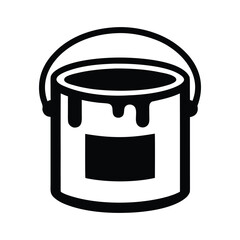 A simple black plastic trash can vector illustration, isolated on a white background