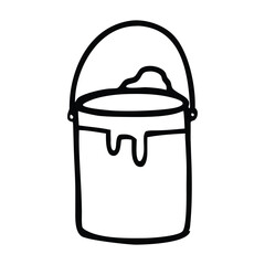 A vector illustration of a metallic waste container with a handle and lid