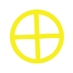 Peace symbol icon on yellow and white background vector illustration