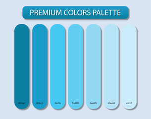 Contemporary Blue Color Palette Gradient with Hex Codes Displayed Beautifully