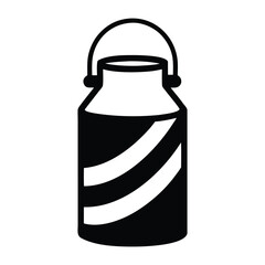 3D illustration of an empty plastic milk bottle with a red cap, isolated on a clean white background