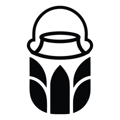 An isolated illustration of an old brown clay jar of milk on a white background