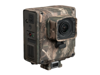 Camouflage digital camera, boxy, robust build