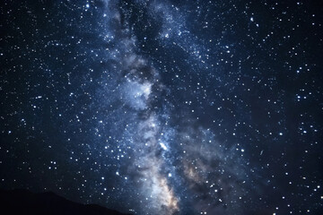 A breathtaking view of the milky way galaxy at night, a celestial wonder of stars and cosmic dust