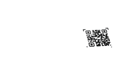 Perfectly rendered, ultra-clean, crisp black qr code with subtle graphic corner brackets, on an expansive transparent background with vast negative space. Concept of digital connectivity