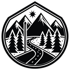 Obraz premium hiking trail ector icon