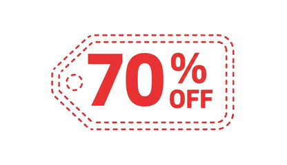 Red 70% Off Sale Tag for Savings and Discounts on Products and Services