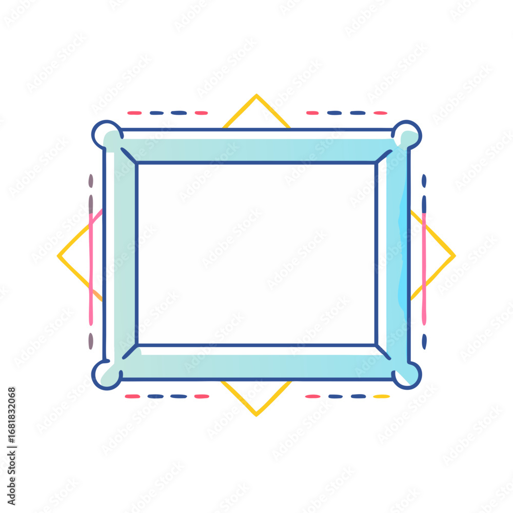 Poster geometric bordered square frame with abstract shapes and lines illustration vector